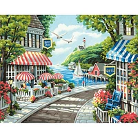 Dimensions® PaintWorks™ Cafe by The Sea Paint-by-Number Kit