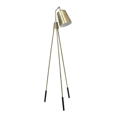 Lalia Home 5.5ft. Antique Brass Tripod Floor Lamp with Interior White Spotlight