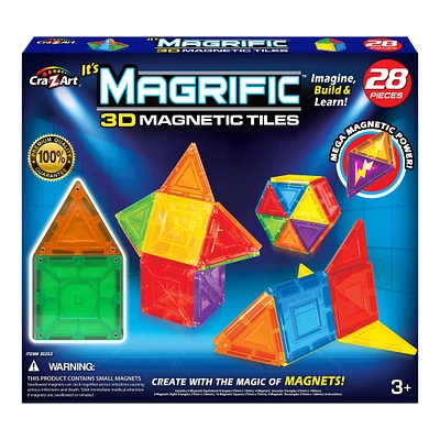 Cra-Z-Art Magrific 3D Magnetic Tiles Magnetic Toy Set, 28ct.