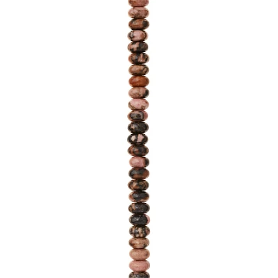 Rhodonite Rondel Beads by Bead Landing®, 6mm