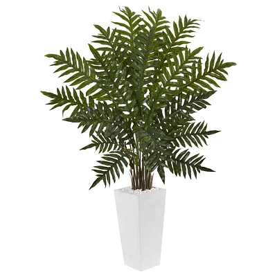 4.5ft. Evergreen Plant in White Planter