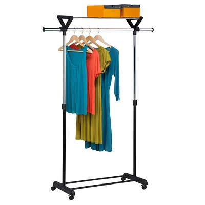 Honey Can Do Top Shelf Rolling Garment Rack