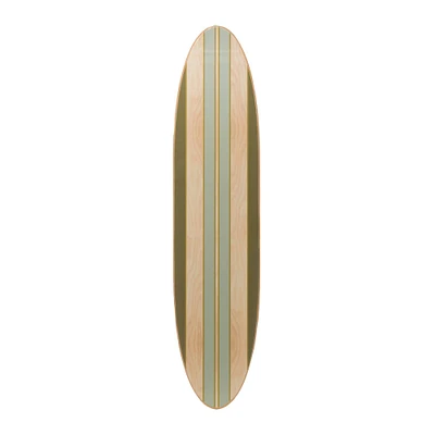 5.5ft. Stripes Lacquered Wood Surfboard Wall Décor