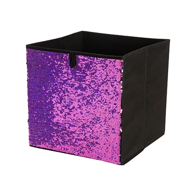 Organize It All Pink & Black Reversible Sequin Storage Cube