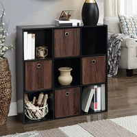 Organize It All Dark Brown Faux Wood Storage Cube