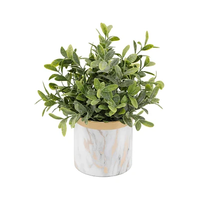 Flora Bunda® 4.5" Tea Leaf In Marble Ceramic Pot