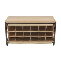 Organize It All Tan Shoe Rack & Bench