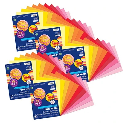 Tru-Ray® 9" x 12" Warm Assorted Construction Paper, 5 Packs of 50 Sheets