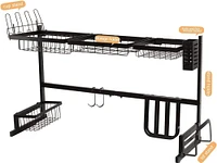 NEX™ 38" Black 2-Tier Stainless Steel Over the Sink Dish Rack