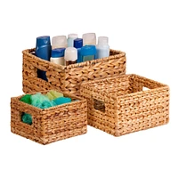 Honey Can Do Natural Woven Hyacinth Nested Storage Basket Set, 3ct.