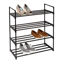 Honey Can Do Black Metal 4-Tier Modular Shoe Rack