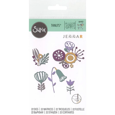 Sizzix® Thinlits® Folk Florals Die Set by Jenna Rushforth®