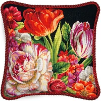 Dimensions® Bouquet On Black Stitched In Thread Needlepoint Kit