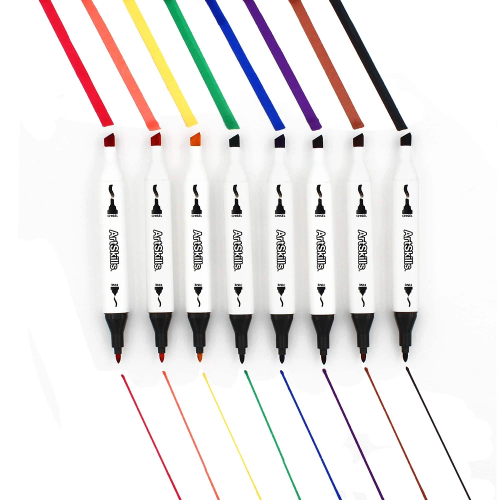 ArtSkills® Chisel & Fine Dual-Tipped 8 Color Permanent Markers