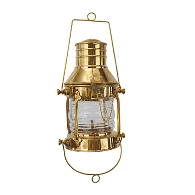 9" Gold Brass Candle Lantern