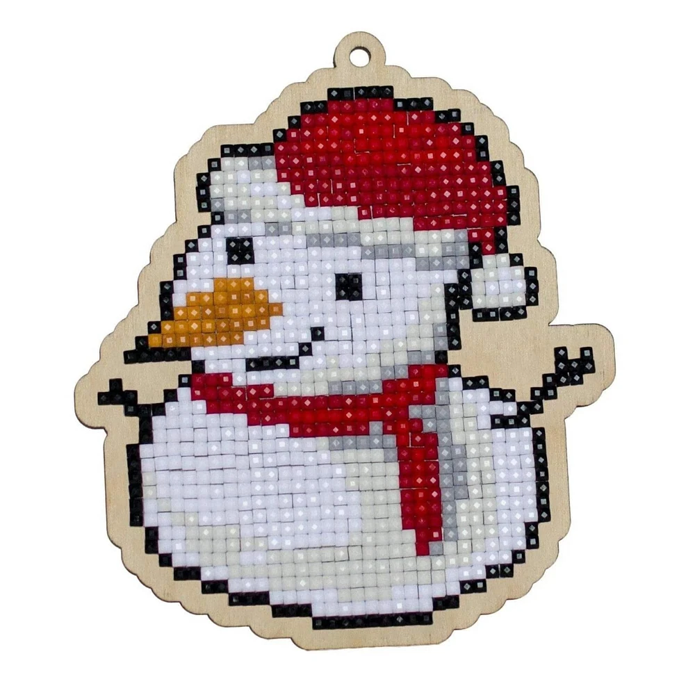 Wizardi Diamond Painting Ornament Kit Snowman