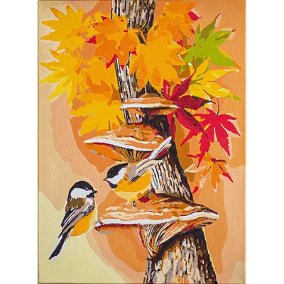 Vervaco Chickadees Between Leaves Paint By Number Kit
