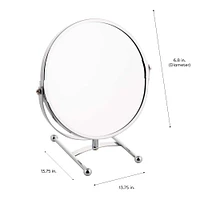 Home Details 7" Chrome 5X Magnification Dual Sided Vanity Mirror