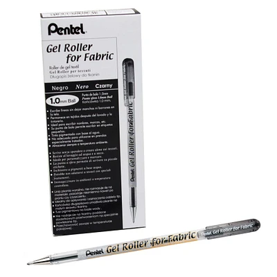 6 Packs: 12 ct. (72 total) Pentel® Black Gel Roller Pens for Fabric