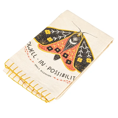 Hello Honey® Dwell in Possibility Moth Cotton Tea Towel