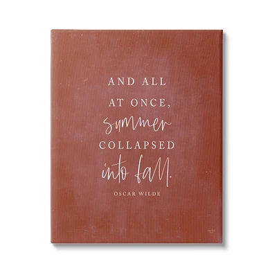 Stupell Industries Oscar Wilde Fall Quote Canvas Wall Art