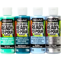 DecoArt® Fluid Art Ready to Pour Acrylic™ Silver Seas Paint Pack