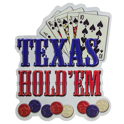 American Art Décor™ 17.25" Texas Hold'em Embossed Metal Sign