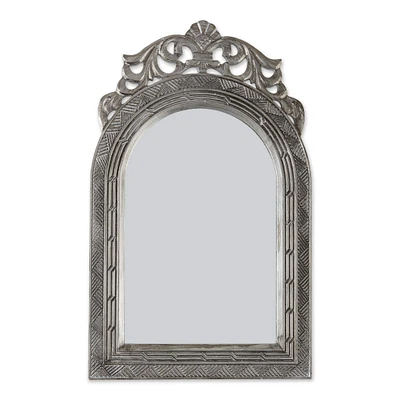 Arched-Top Antique Silver Wall Mirror