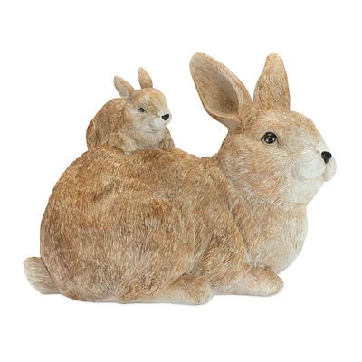 7" Rabbit With Bunny Figurine 