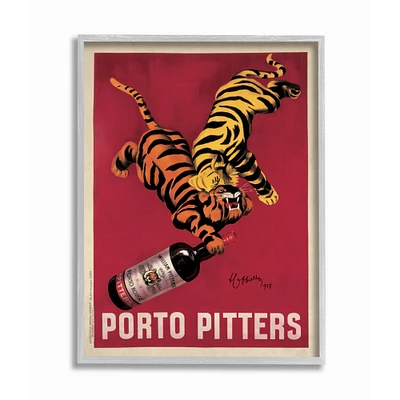 Stupell Industries Porto Pitters Vintage Poster Wall Accent with Gray Frame