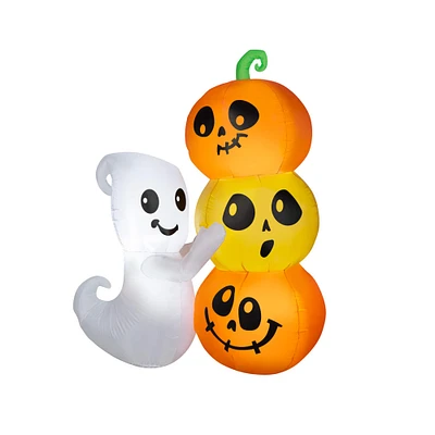 5ft. Airblown® Inflatable Halloween Ghost with Pumpkin Stack