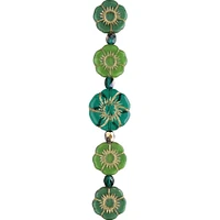 Green Hibiscus Czech Glass Flower Bead Mix by Bead Landing™