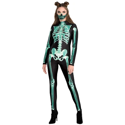 Skeleton Glow Catsuit Adult Costume