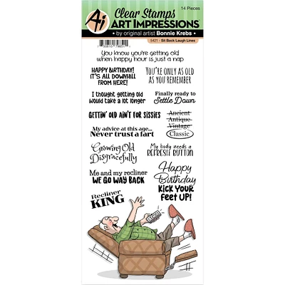Art Impressions™ Laugh Lines Sit Back Clear Stamps