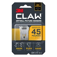 12 Packs: 3 ct. (36 total) 3M CLAW™ 45lb. Drywall Picture Hangers