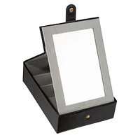 Ruby + Cash Black Jewelry Organizer Box with Vanity Mirror