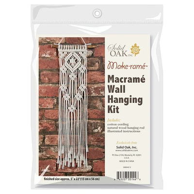 Solid Oak Make-Rame™ Lacy Diamonds Macramé Mini Wall Hanging Kit
