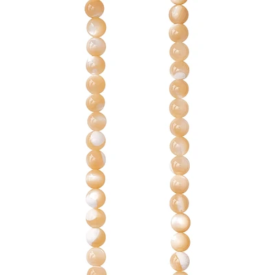 12 Pack:  Natural Amber Mother of Pearl Beads, 4mm by Bead Landing™