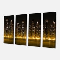 Designart - Modern City with Illuminated Skyscrapers