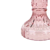 9" Large Pink Glass Candle Holder by Ashland®