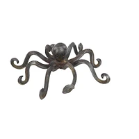 12" Black Metal Coastal Octopus Sculpture