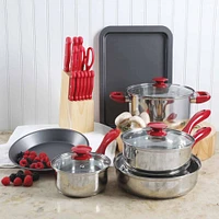 MegaChef Red Cookware Combo 22 Piece Set