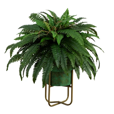 2.5ft. Boston Fern in Patina Metal Planter with Stand