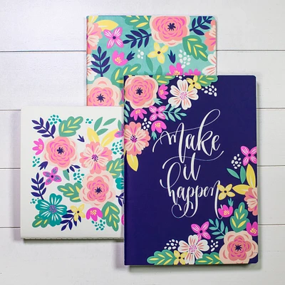 Steel Mill & Co.® Mint Floral Stitch Notebook Set