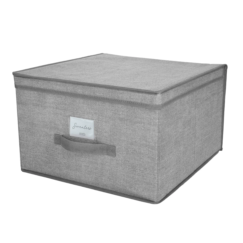 Simplify 16" Heather Gray Storage Box