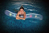 Pool Central® 6ft. White LED Lighted Inflatable Swimming Pool Noodle Toy