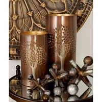 Brown Metal Eclectic Lantern Set