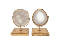 Natural Agate Decor On Stand (Each One Will Vary)