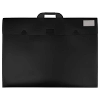 JAM Paper Black Thin Portfolio File Carry Cases with Handles Set