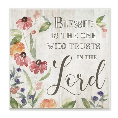 Stupell Industries Blessed One Who Trusts The Lord Spring Florals,12" x 12"